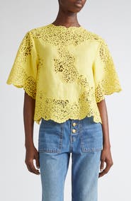 Ulla Johnson Kadene Lace Linen Top