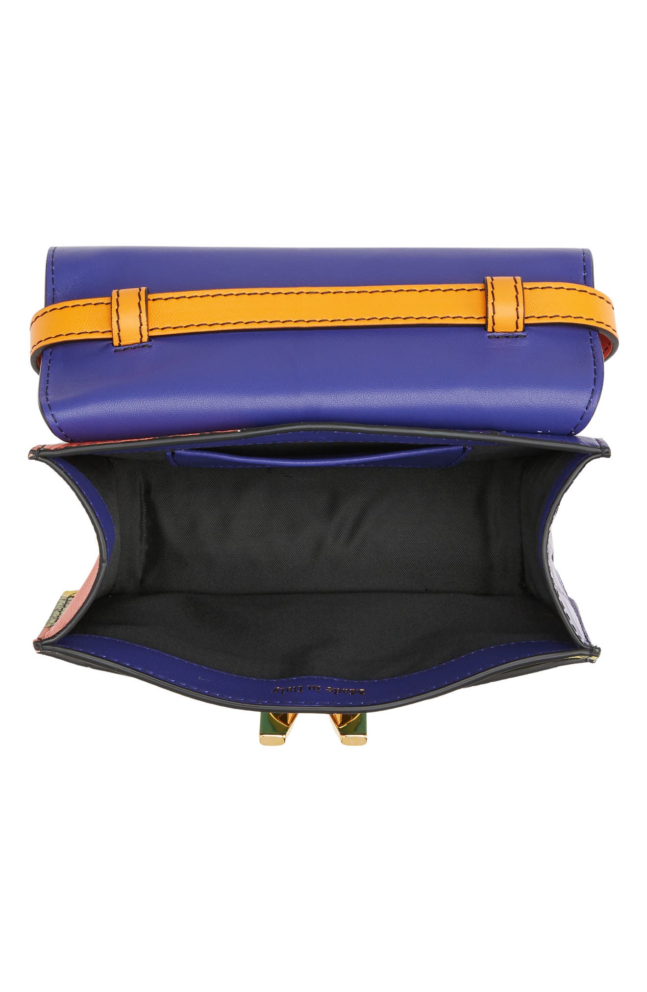 Moschino Small M Logo Patchwork Leather Shoulder Bag, Alternate, color, 