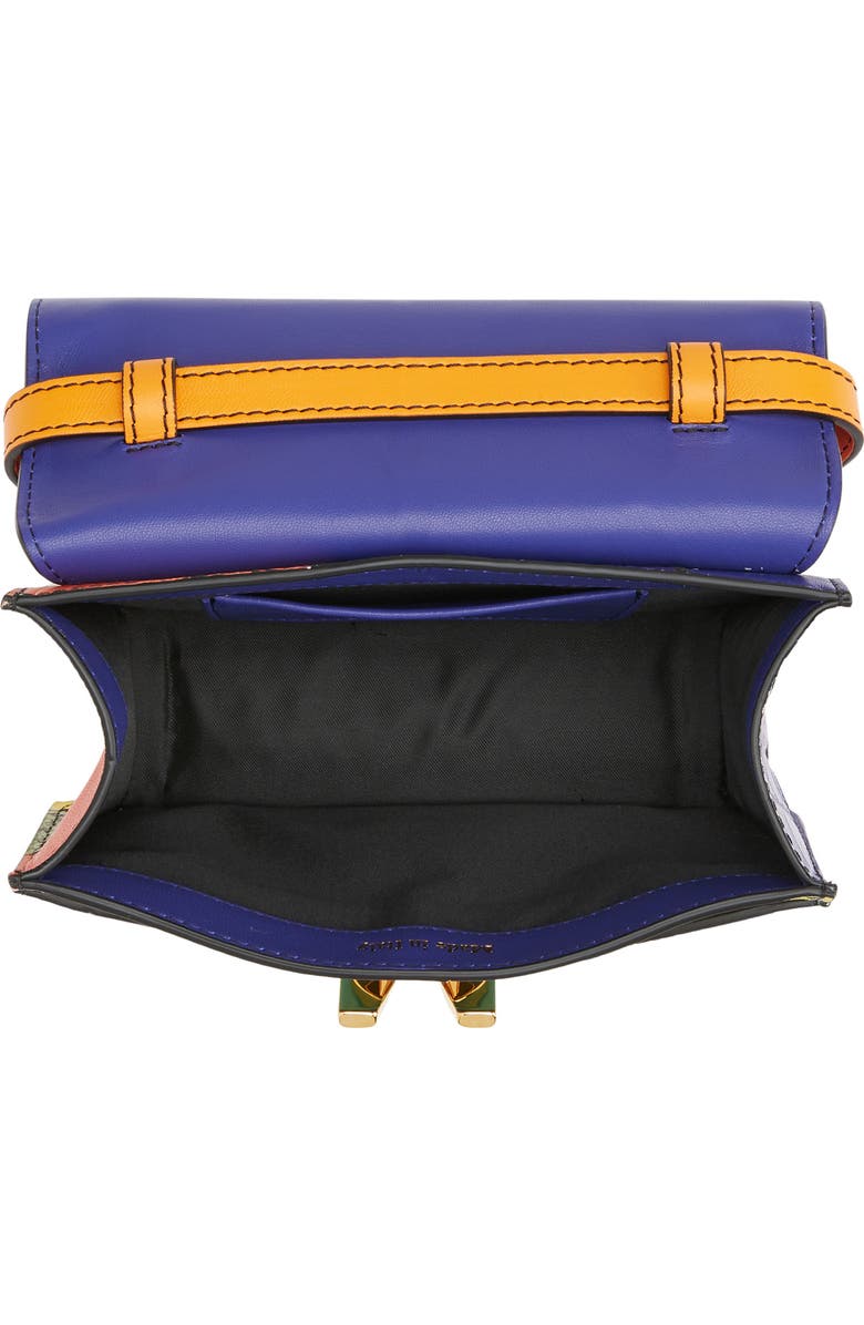 Moschino Small M Logo Patchwork Leather Shoulder Bag, Alternate, color,