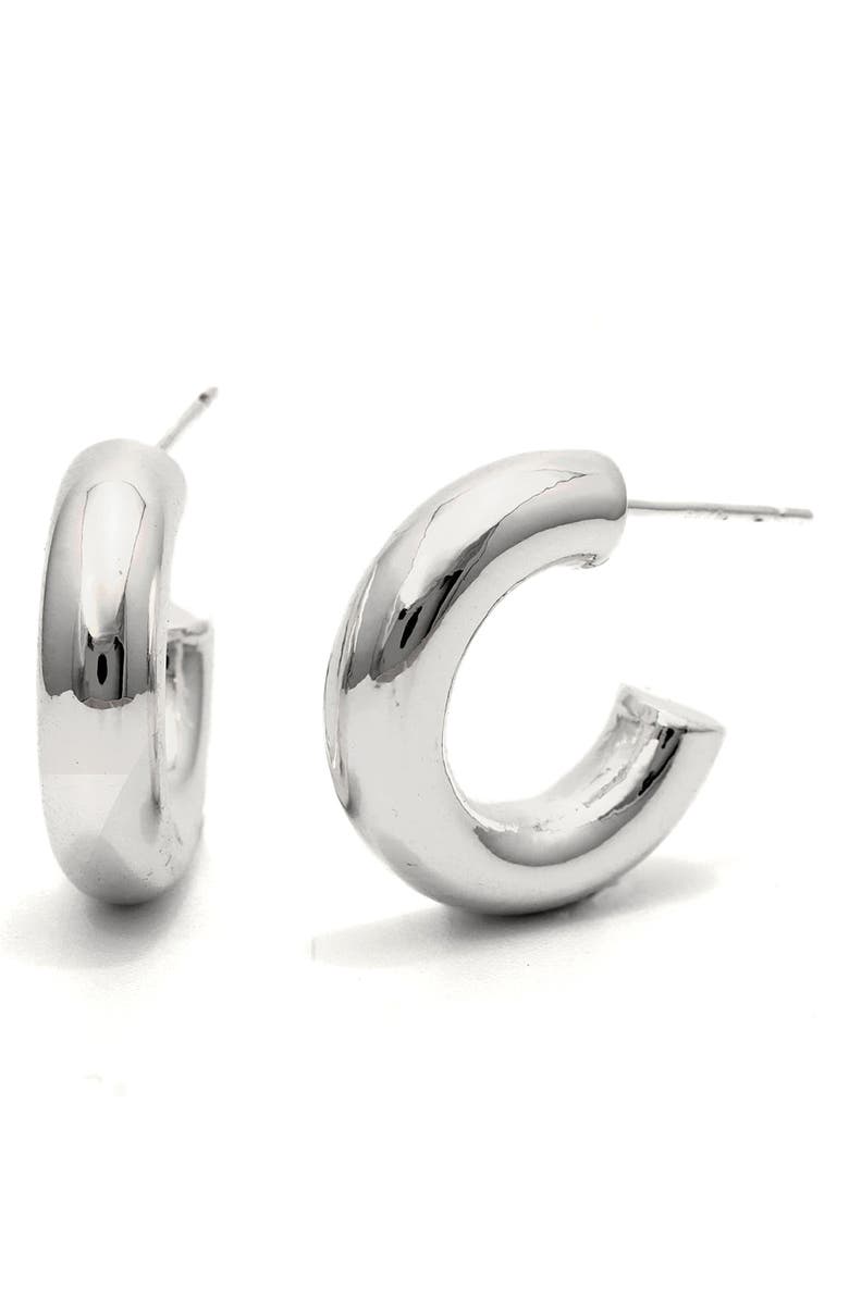 Petit Moments Simple Hoop Earrings, Main, color, Silver