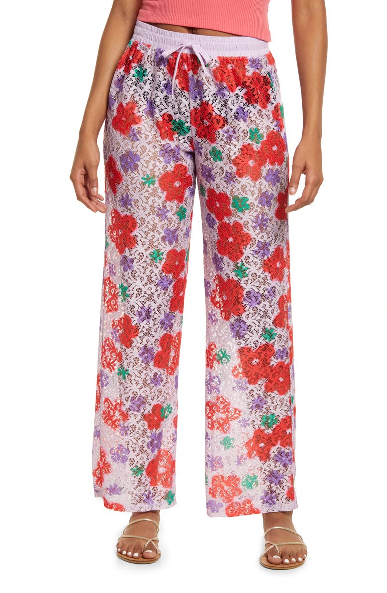 BP. Be Proud Pride Gender Inclusive Sheer Lace Drawstring Pants, Main, color,