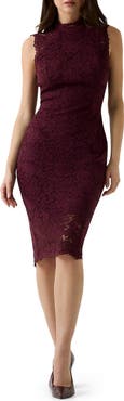 Marciano Michelle Sleeveless Lace Midi Dress