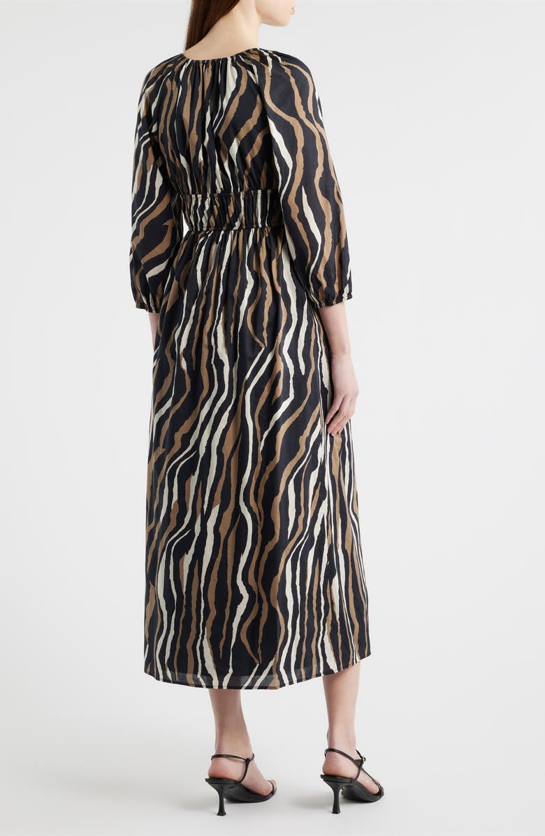 Rails Paio Print Three-Quarter Sleeve Cotton Midi Dress, Alternate, color, Canyon Stripe