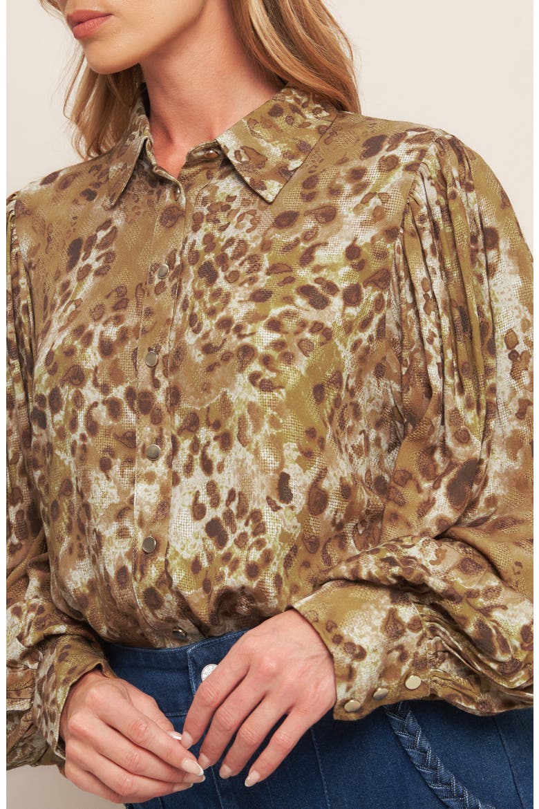 Long Sleeve Button-Up Shirt, Alternate, color, TAUPE BROWN
