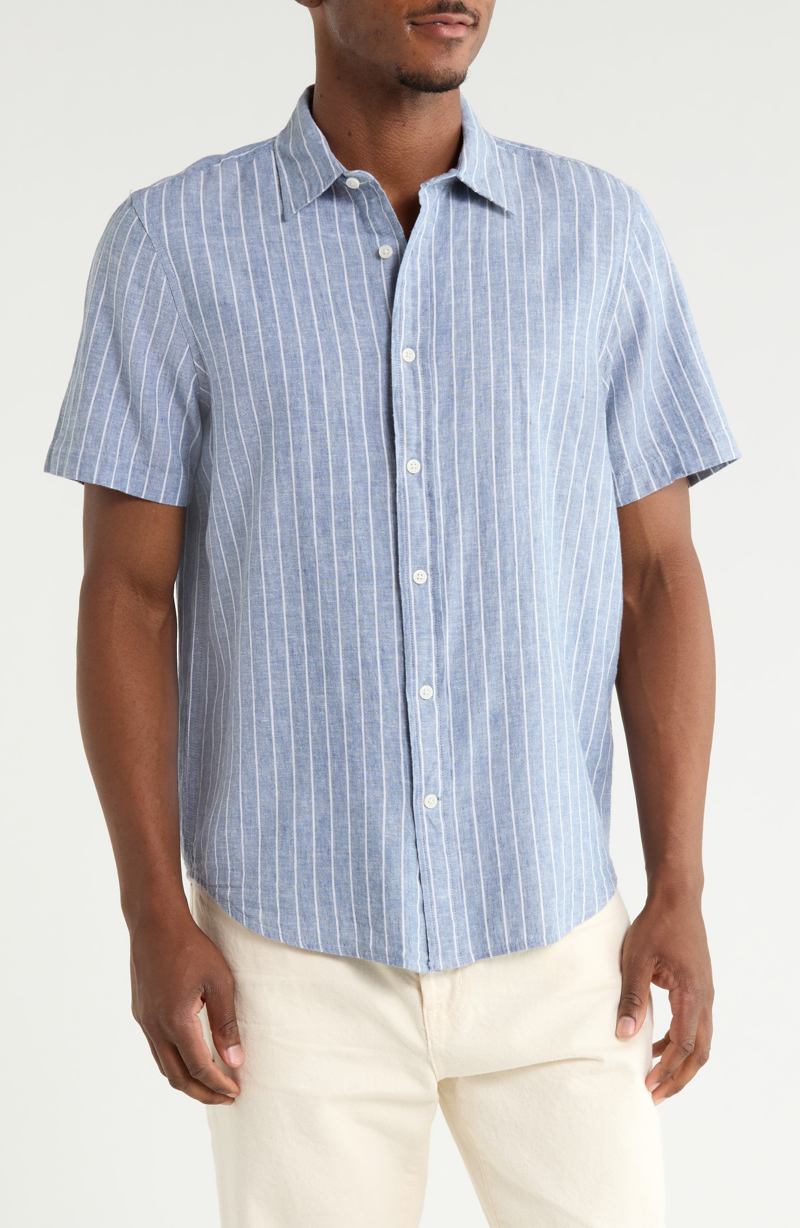 Short Sleeve Linen Blend Shirt