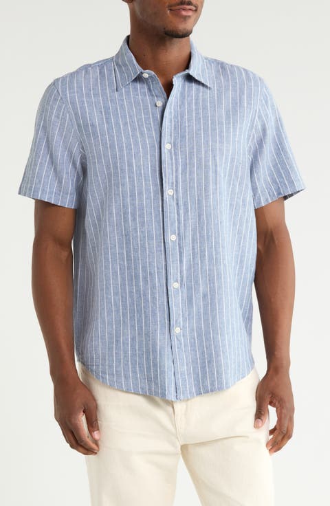 Short Sleeve Linen Blend Shirt