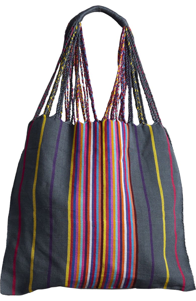 Verve Culture Chiapas Woven Hammock Market Bag, Main, color, Grey