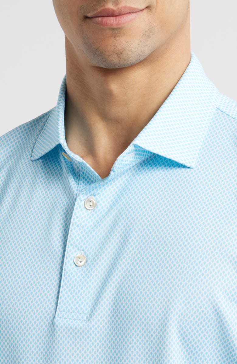 Peter Millar City of Oaks Performance Jersey Polo, Alternate, color, Blue/ White