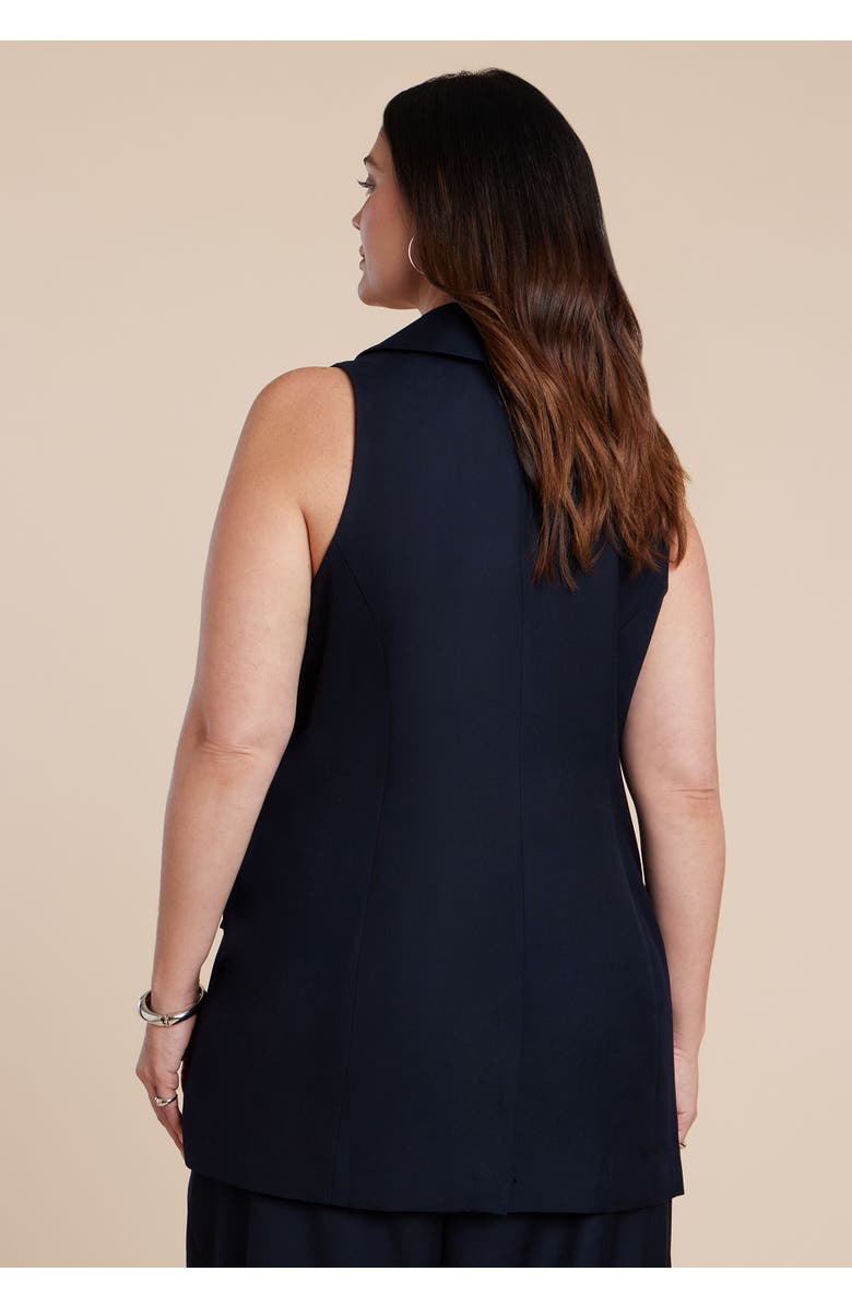 ELOQUII Long Tailored Vest, Alternate, color, Navy