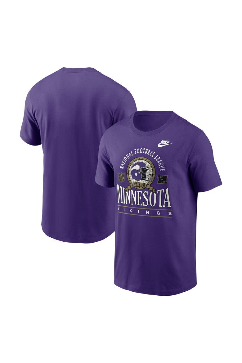 Men's Nike Purple Minnesota Vikings Rewind Team Spirit Essential Cotton T-Shirt, Alternate, color, Purple