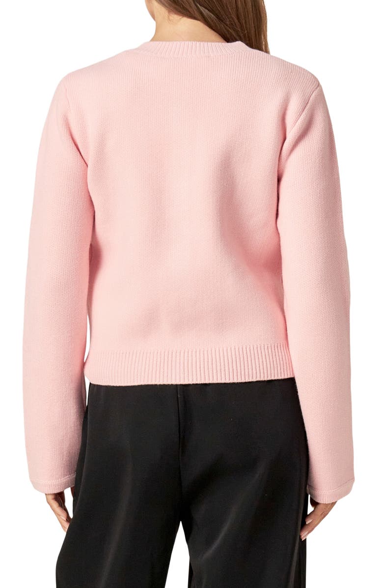 English Factory Golden Button Cardigan, Alternate, color, Light Pink