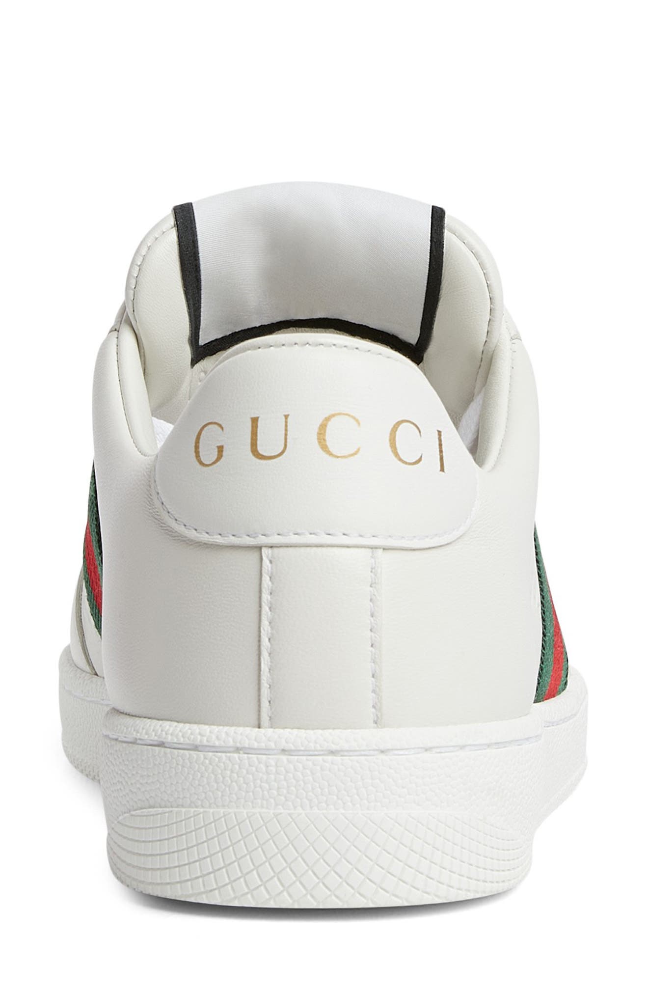 Gucci Screener Low Top Leather Sneaker, Alternate, color, Great White/ Vrv