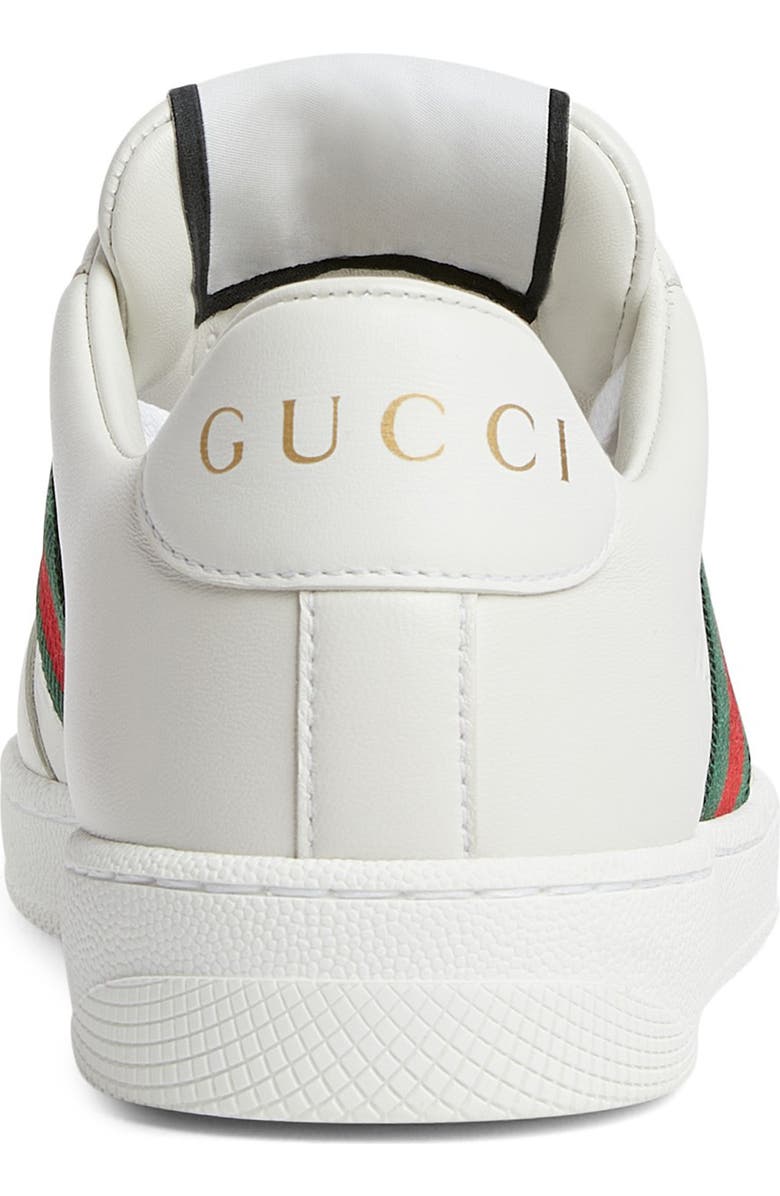 Gucci Screener Low Top Leather Sneaker, Alternate, color, Great White/ Vrv
