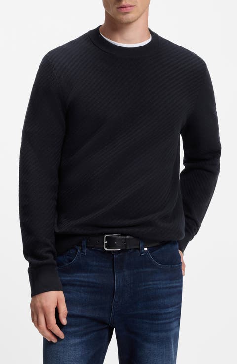 H-Lofranco Textured Cotton Crewneck Sweater