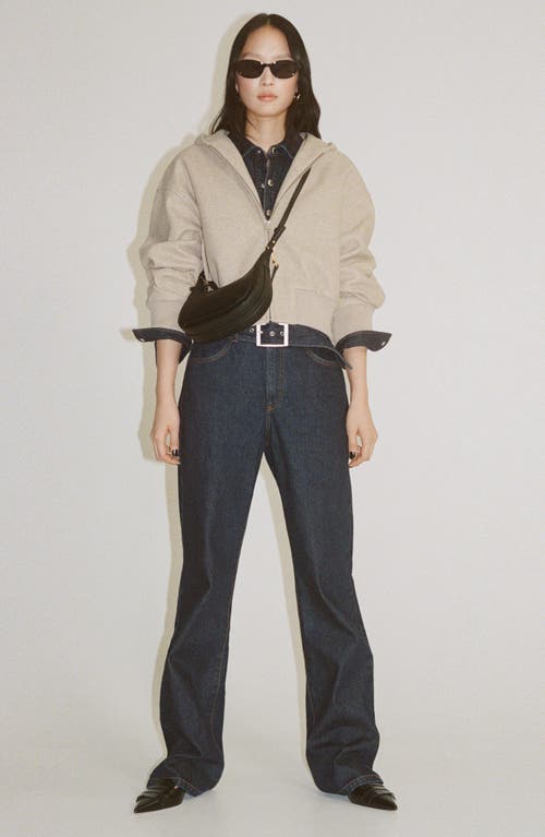 Mango Crop Full Zip Hoodie In Sand