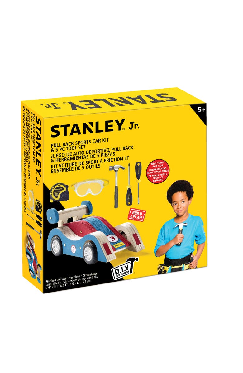 Stanley Jr Pull Back Sports car+5-Pc Tool Set, Main, color, Multi Color