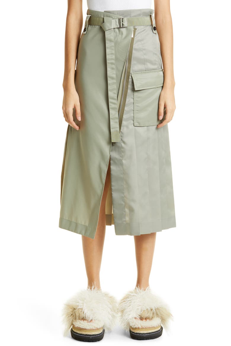Belted Cargo Skirt, Main, color, L/ KHAKI
