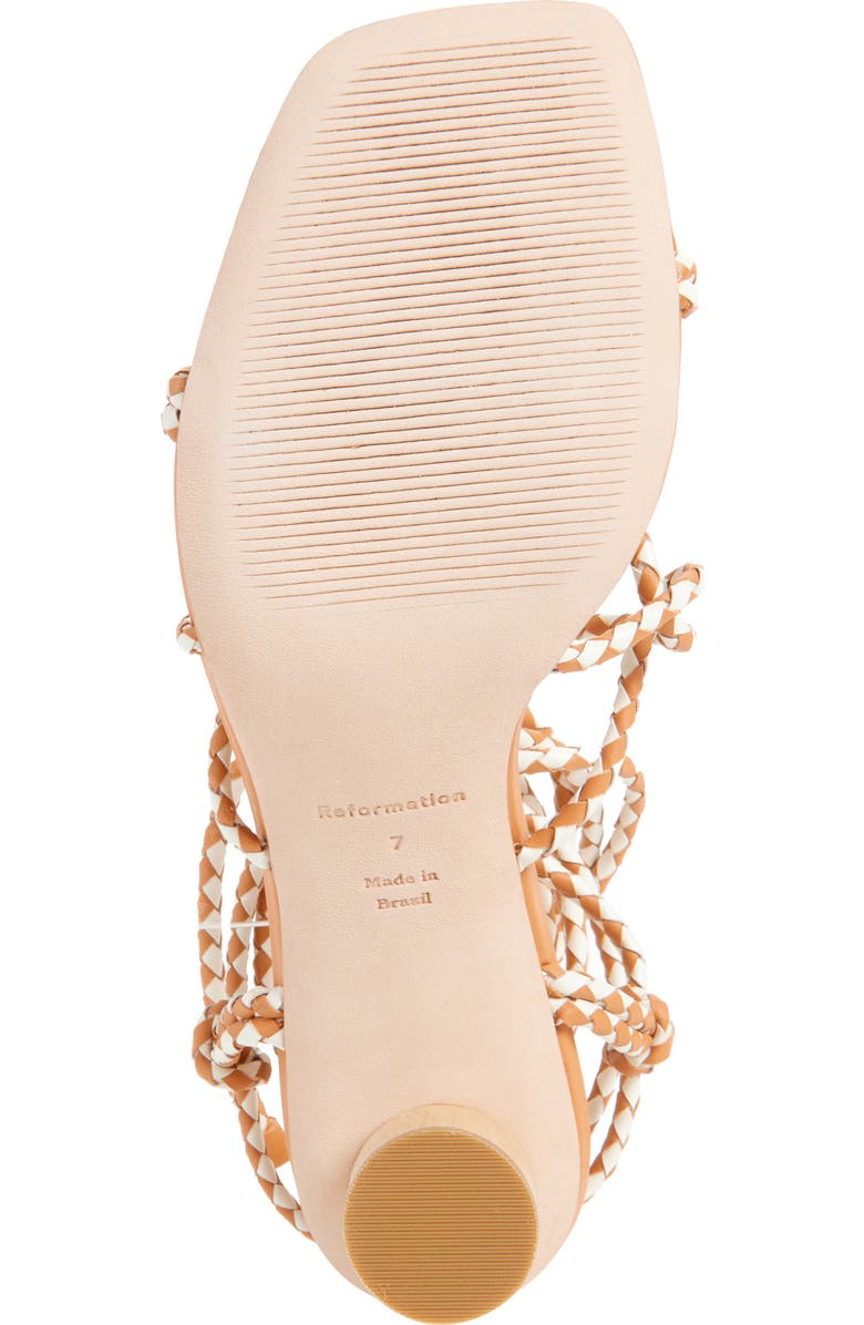 Reformation Macie Corded Ankle Tie Sandal, Alternate, color,