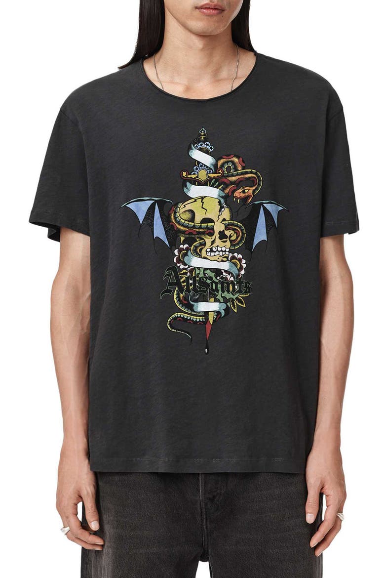 Sabre Cotton Graphic T-Shirt, Main, color, WASHED BLACK