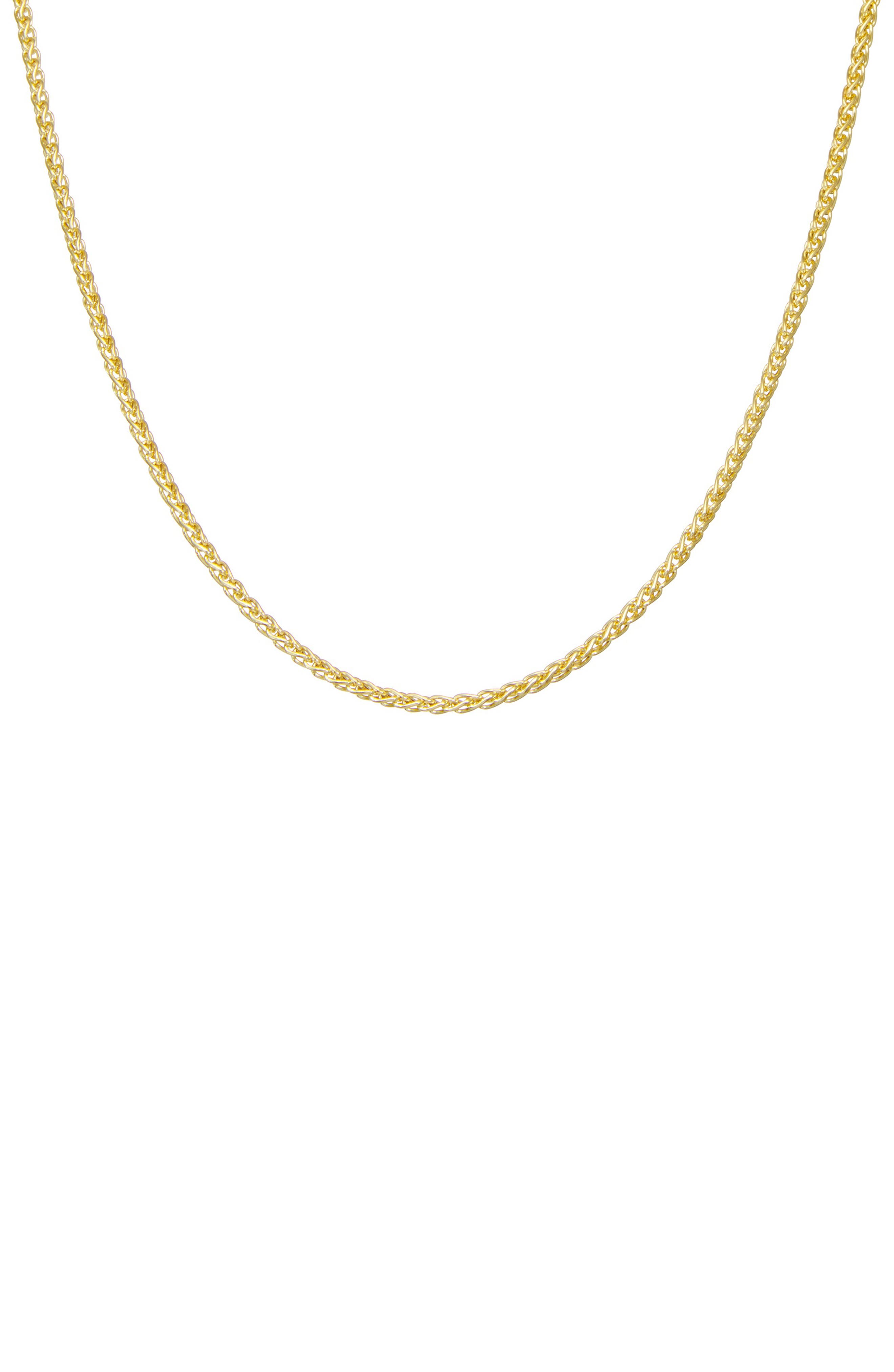 FZN 14K Gold Over Silver Wheat Chain Necklace