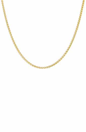 FZN 14K Gold Over Silver Wheat Chain Necklace