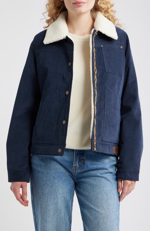 Pendleton Wind River Corduroy Trucker Jacket With Removable Fleece Collar In Blue