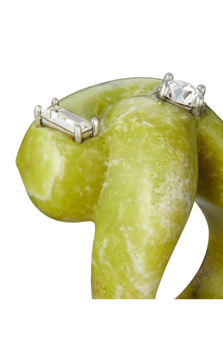 Tory Burch Carved Semiprecious Ring, Alternate, color, Jade