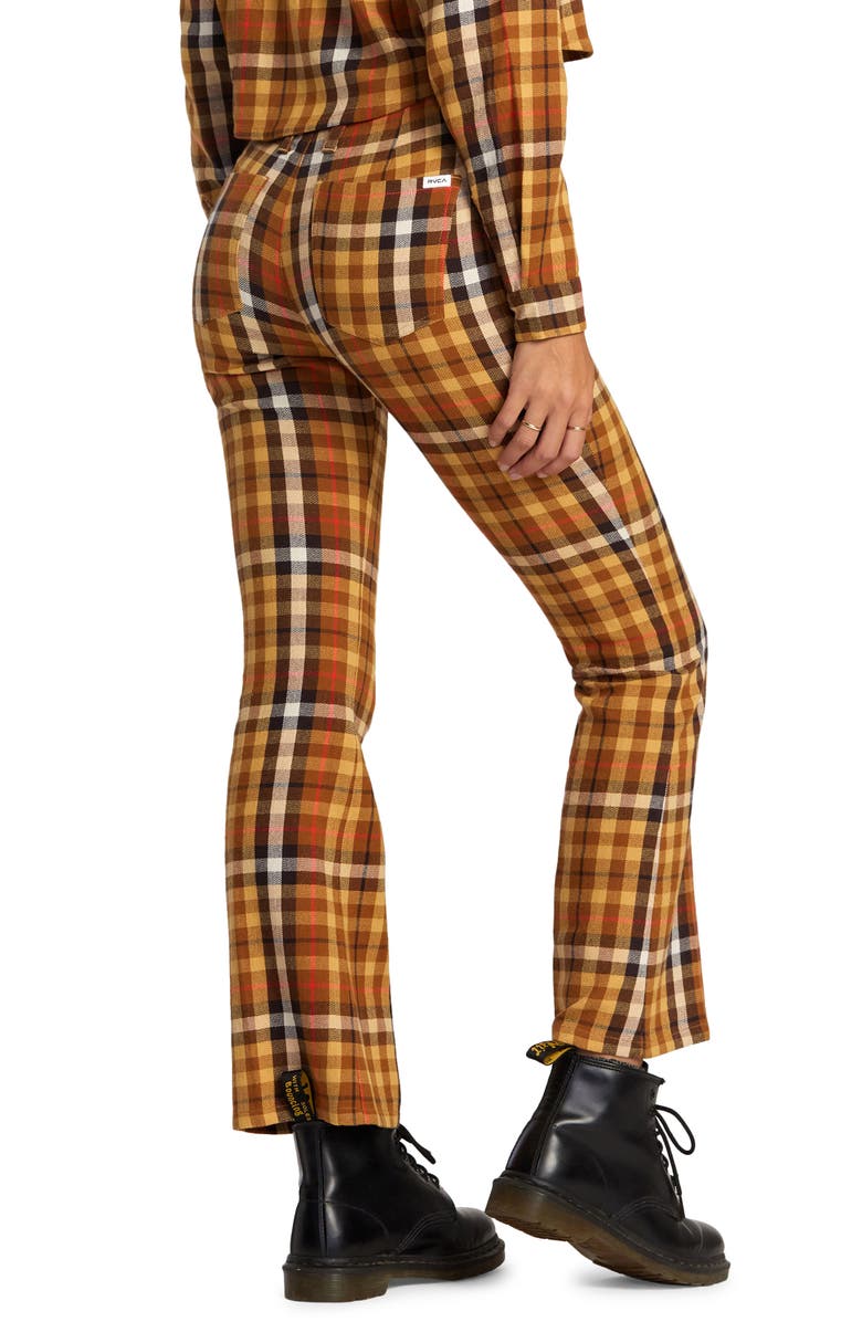 RVCA Kennedy Gingham Flare Pants, Alternate, color,