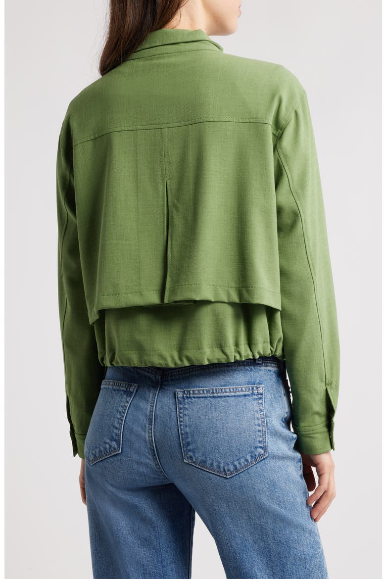 Double Layer Front Zip Jacket, Alternate, color, WILLOW GREEN