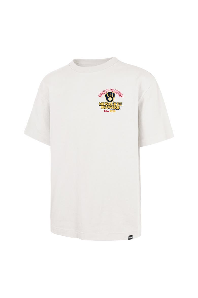 Men's '47 Cream Milwaukee Brewers Glizzy T-Shirt, Alternate, color, Cream