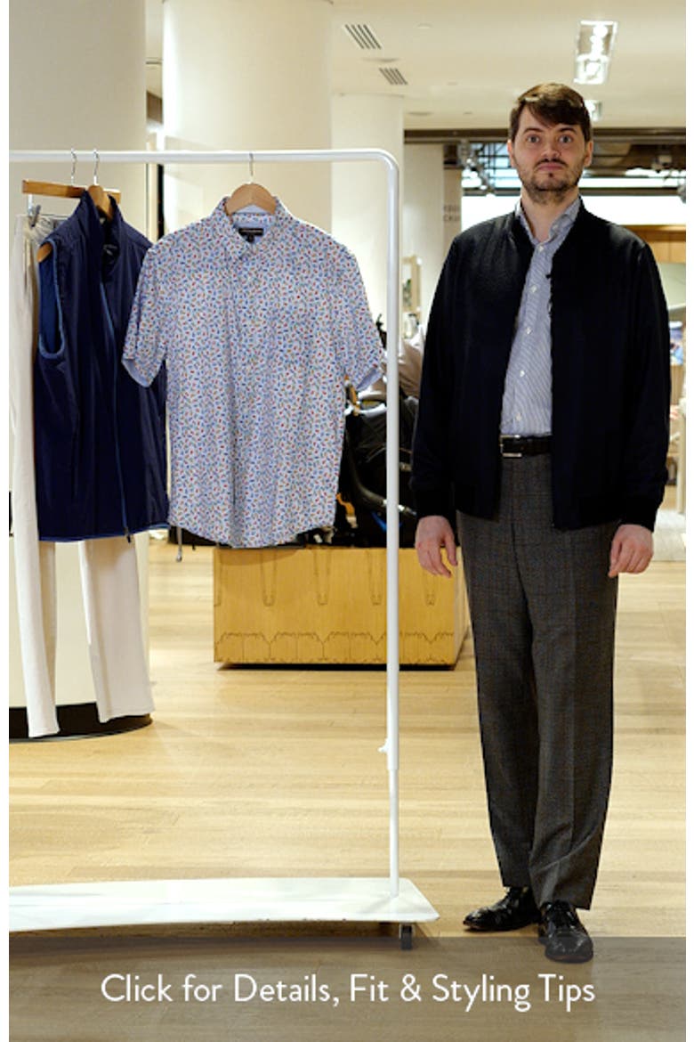 Logan Cocktail Print Short Sleeve Cotton Blend Button-Up Shir video