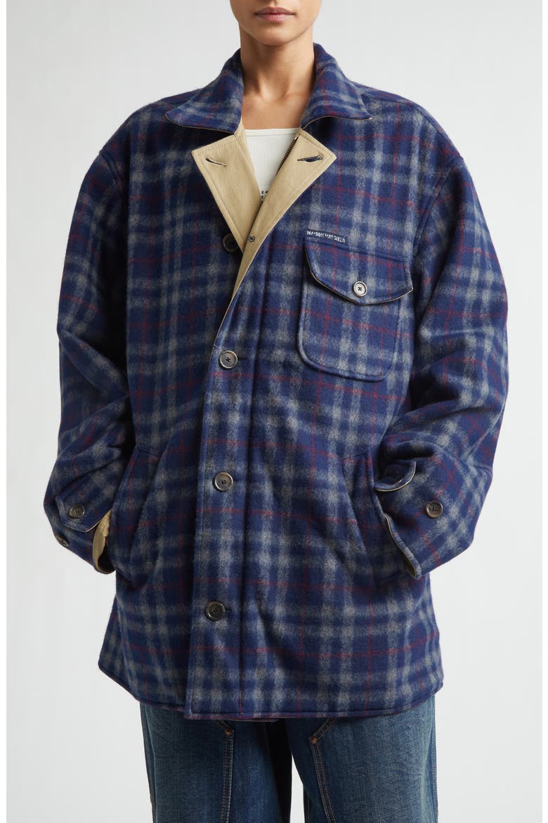 Reversible Coat, Alternate, color, BEIGE/ BLUE