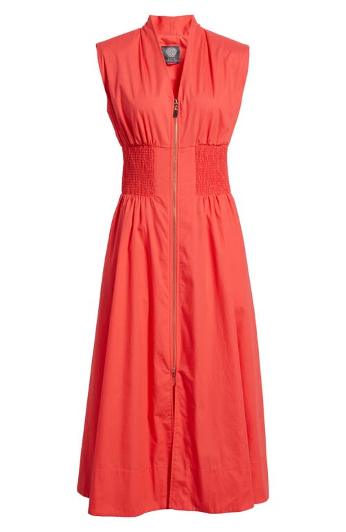 Vince Camuto Smock Waist Cotton Midi Dress In Pop