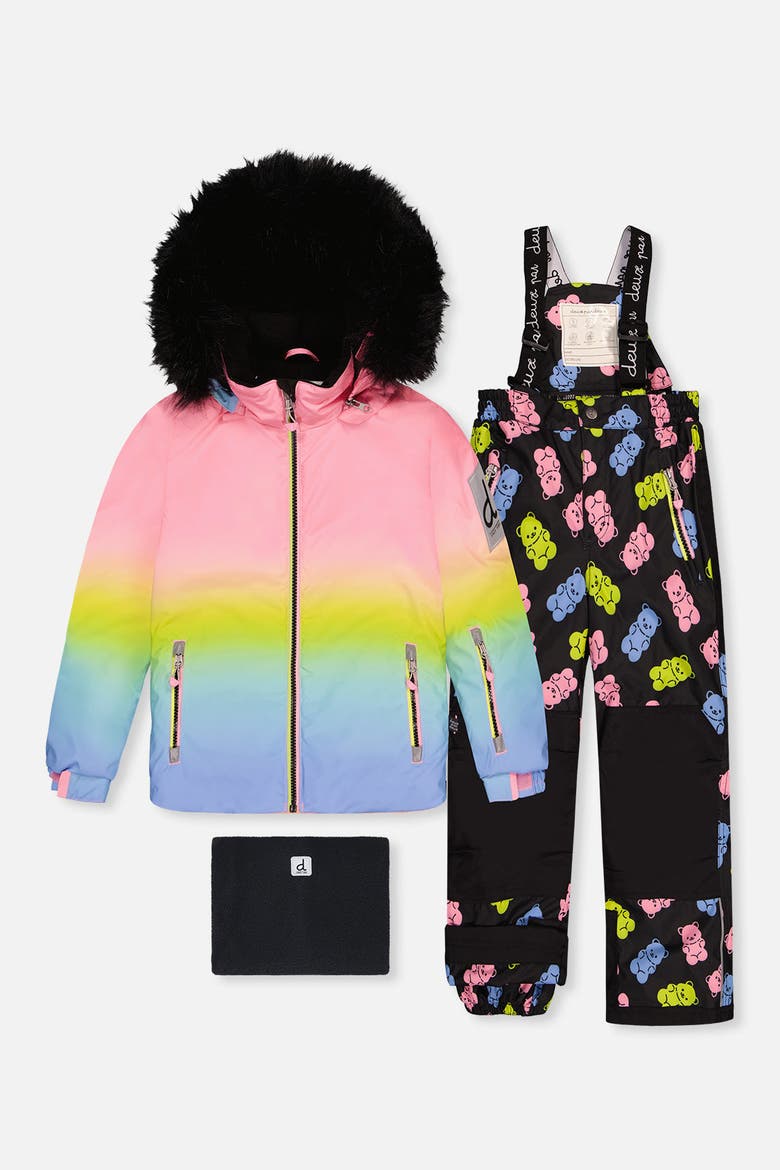 Play Gradient Jacket & Gummy Bear Pants Two Piece Snowsuit, Main, color, Multicolor Gradient