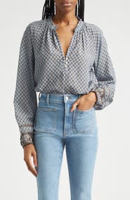 Veronica Beard Linds Split Neck Top