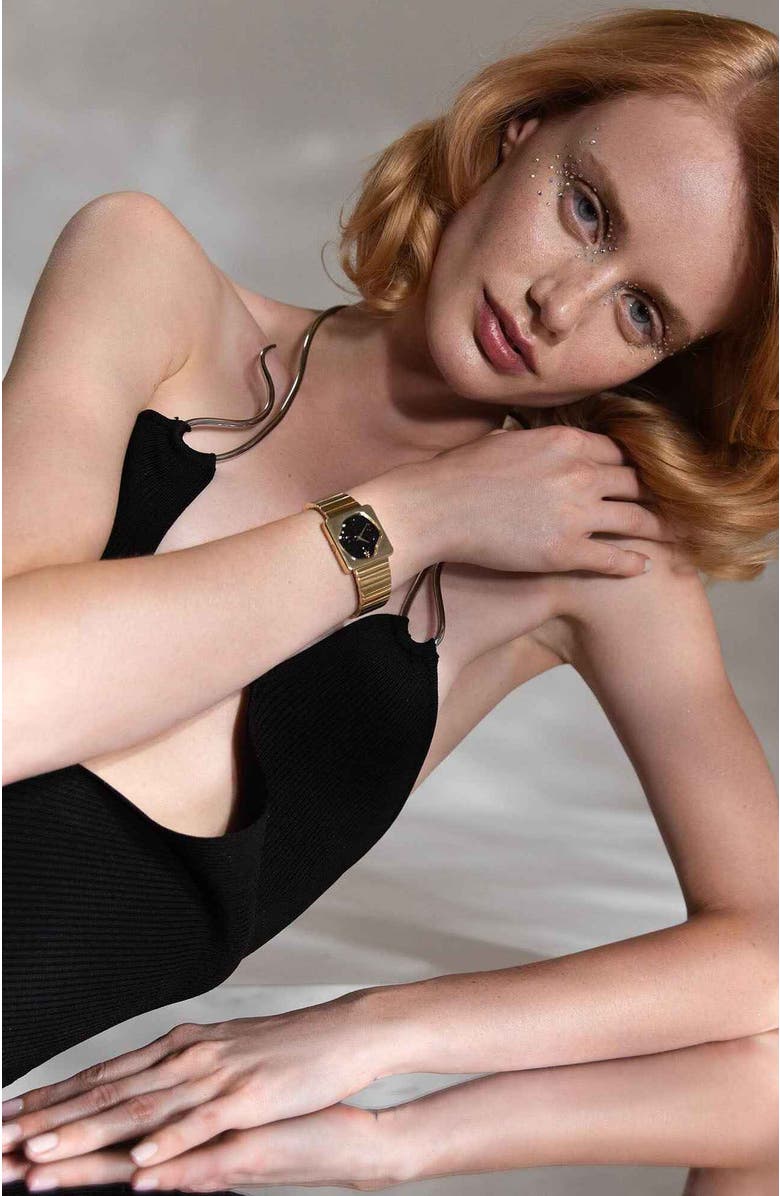 VANNA Astra Gemstone and Diamonds Watch, Alternate, color, Black Sandstone-Gold