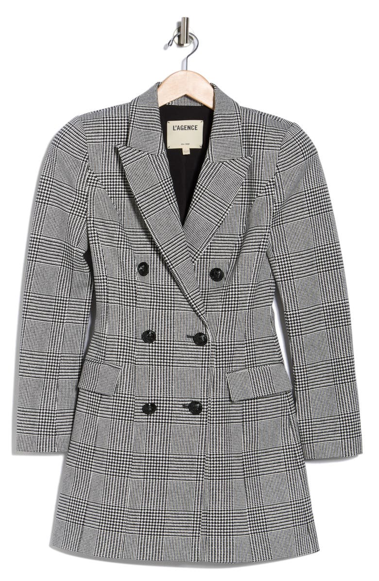 L'AGENCE Tora Glen Plaid Long Sleeve Blazer Dress, Alternate, color, 