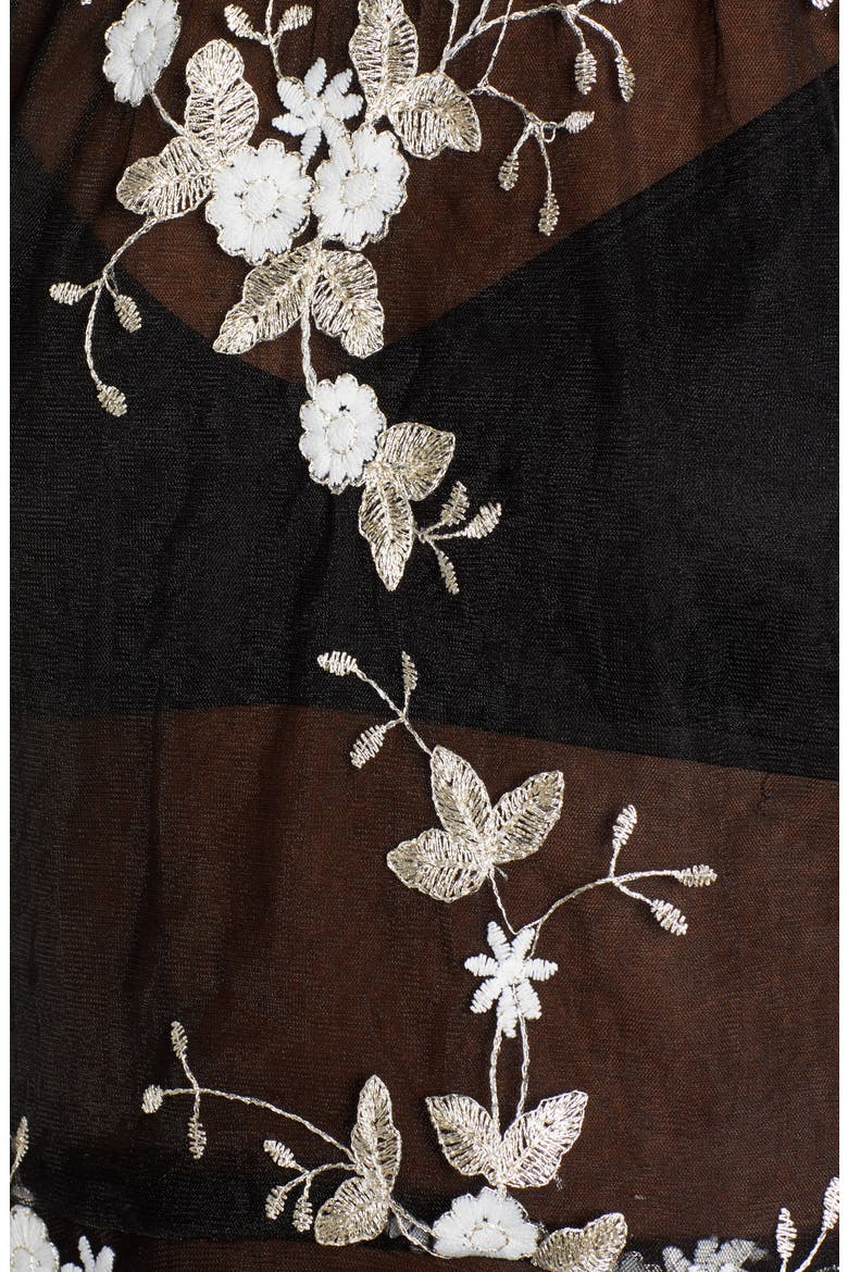 Embroidered Mesh Top, Alternate, color, BLACK