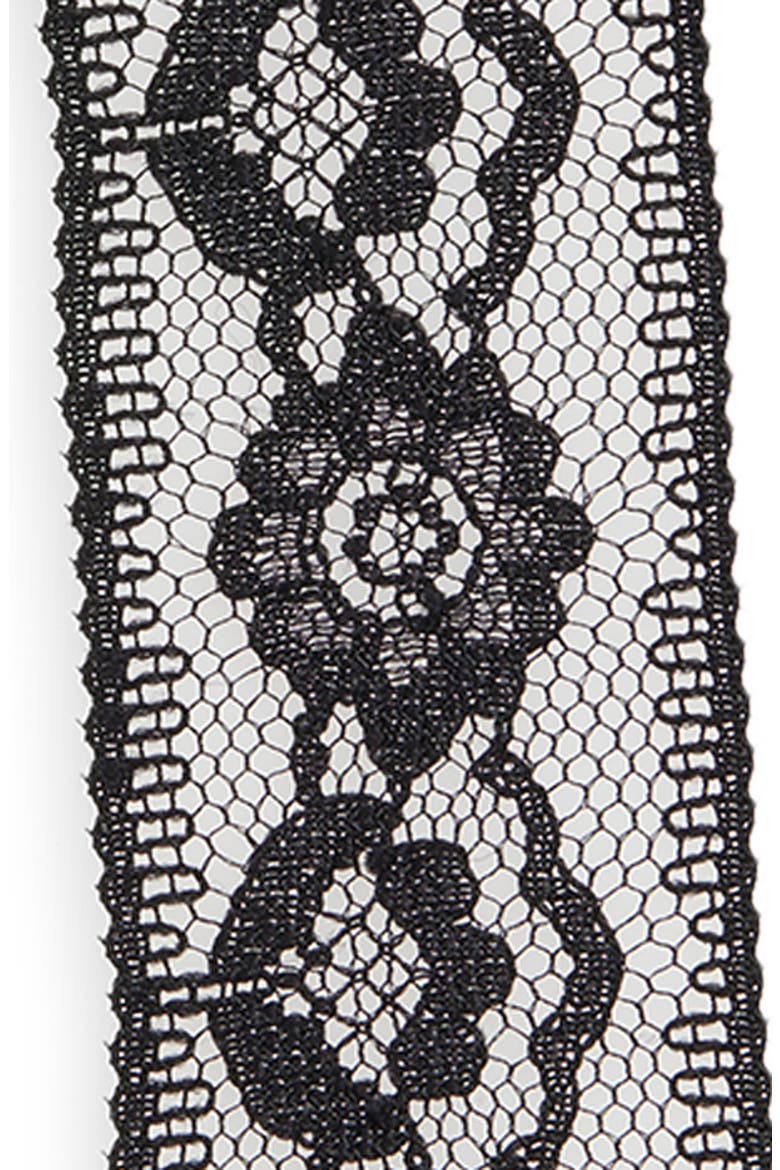 Lace Bow Barrette, Alternate, color, BLACK