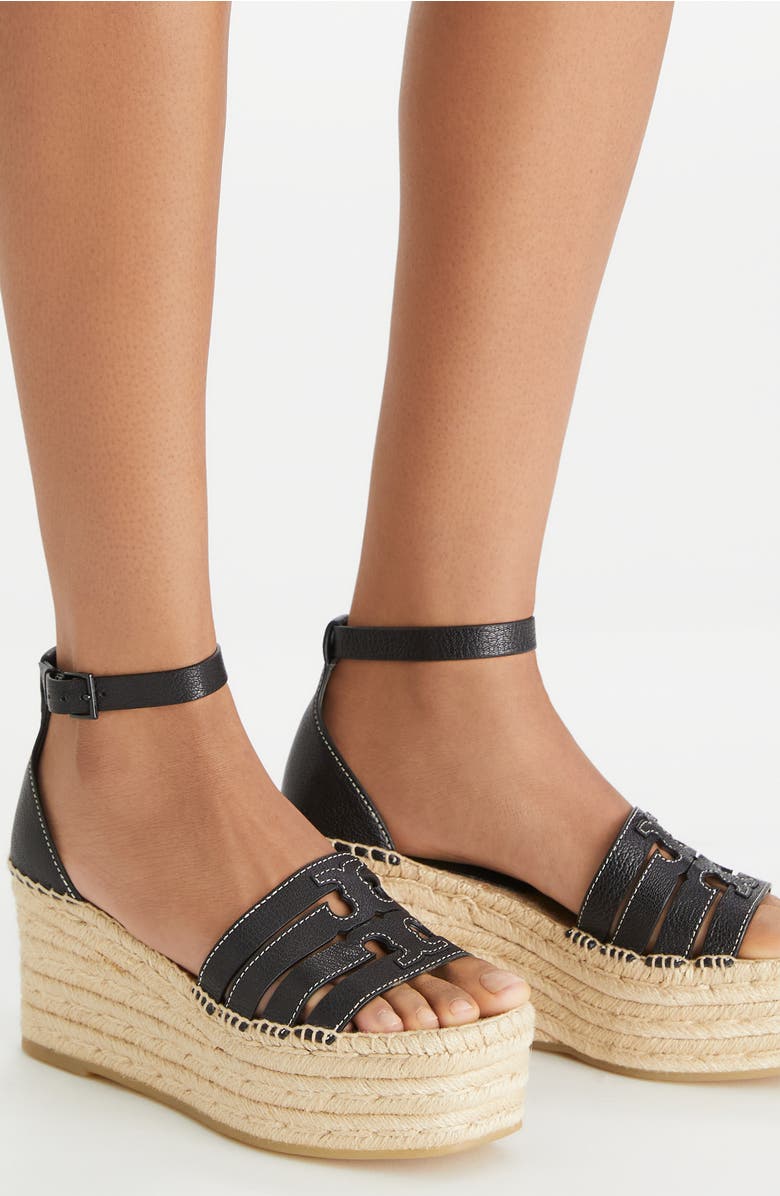 Tory Burch Ines Ankle Strap Espadrille Platform Wedge Sandal, Alternate, color,