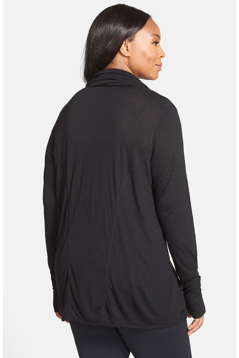 'Neo' Wraparound Cardigan, Alternate, color, BLACK