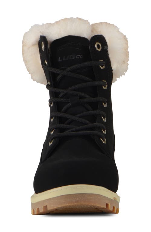 Lugz Empire High Faux Fur Lug Sole Boot In Black/cream/gum