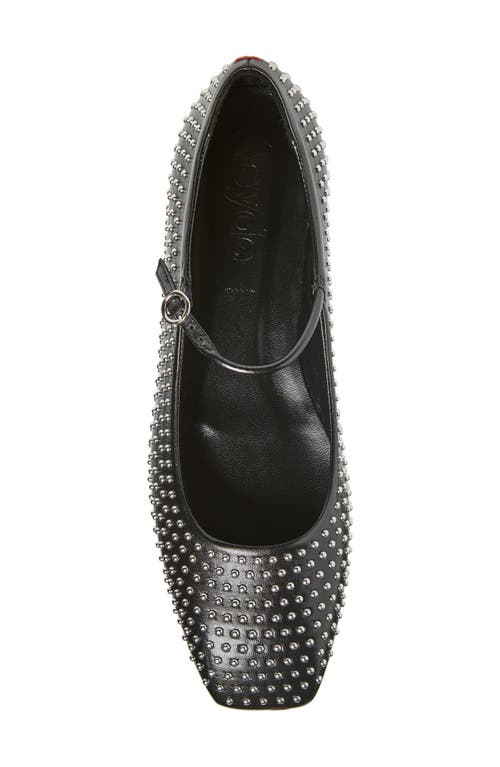 Aeyde Uma Studded Leather Mary Jane Ballet Flats In Black