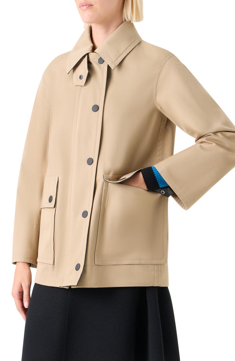 Akris punto Water Resistant Jacket, Alternate, color, Beige-Black-Red
