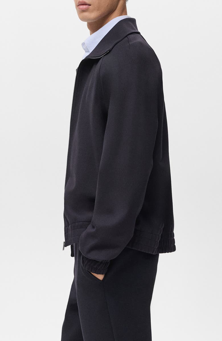 MANGO Regular Fit Zip-Up Sweatshirt, Alternate, color, Navy