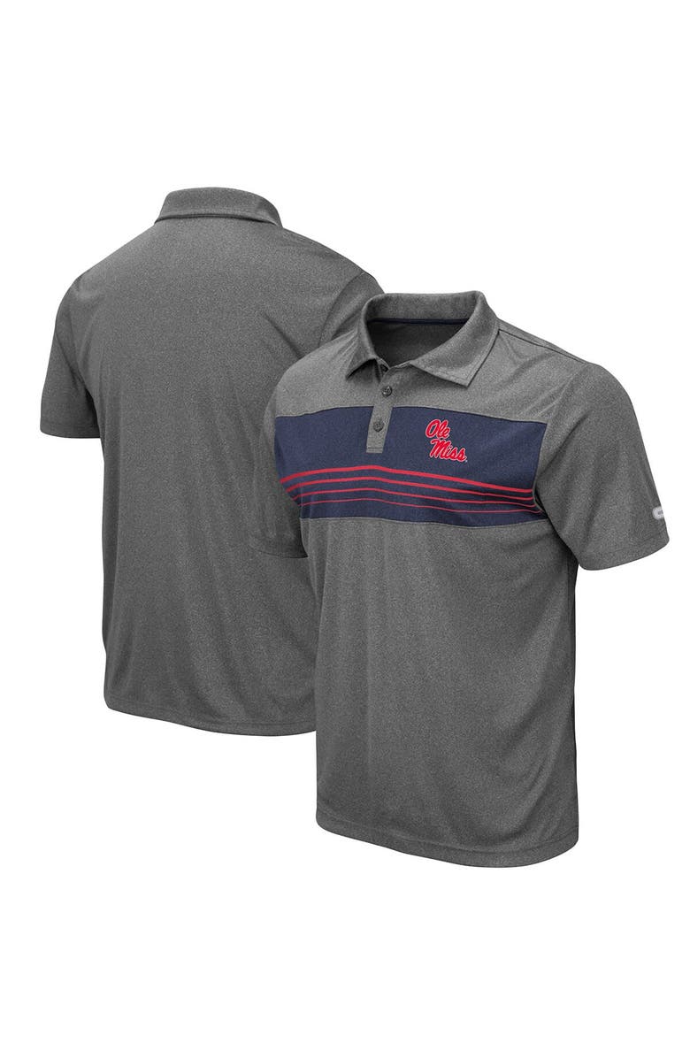 COLOSSEUM Men's Colosseum Heathered Charcoal Ole Miss Rebels Smithers Polo, Main, color, 