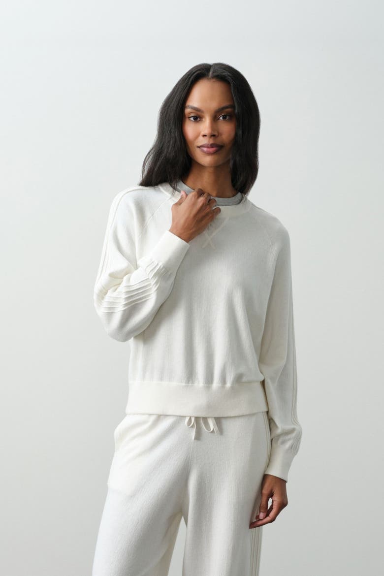Katie Cotton Cashmere Crewneck, Main, color, ECRU