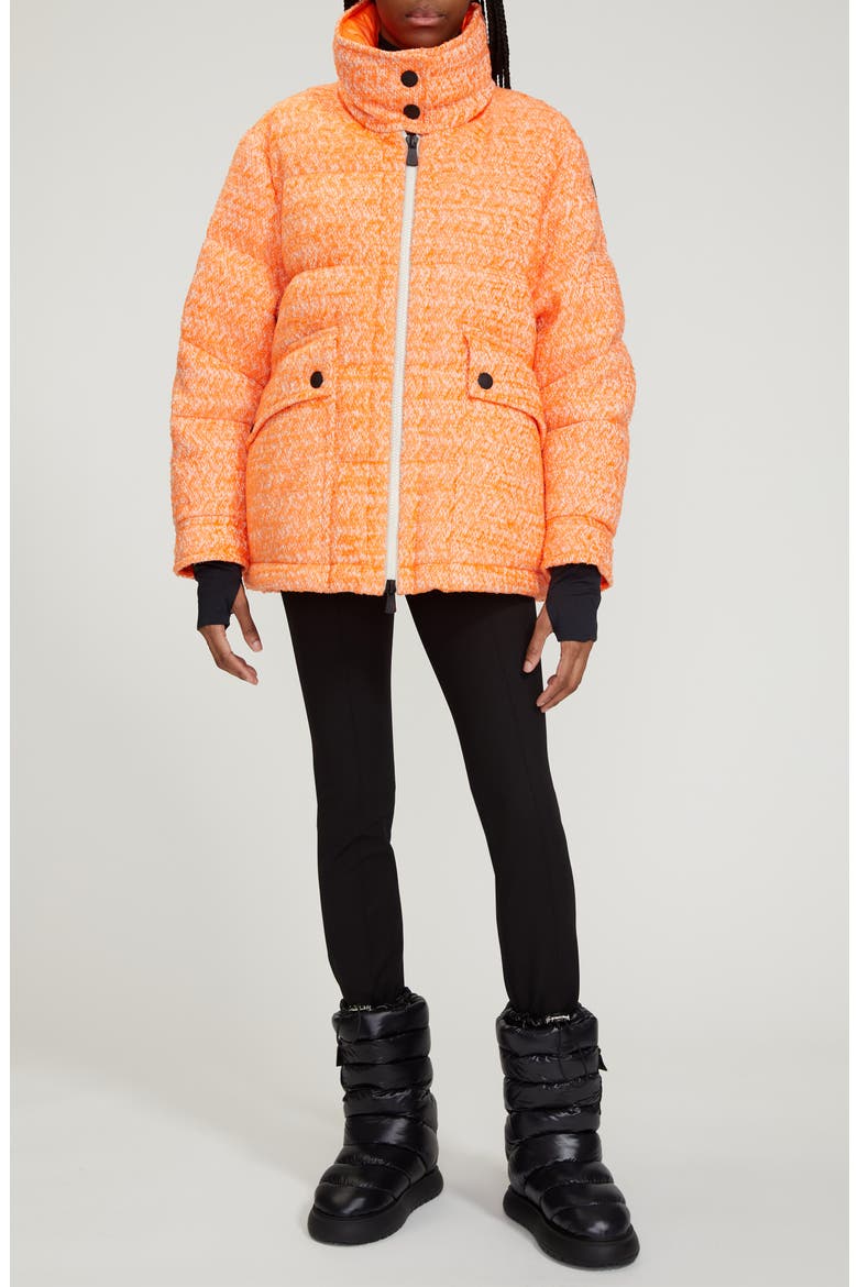 Anteines Tweed Down Jacket, Main, color, ORANGE MULTI