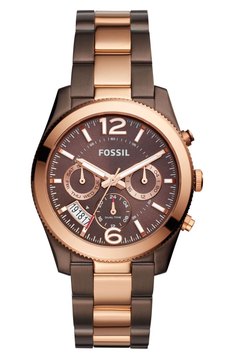 Fossil 'Perfect Boyfriend' Multifunction Bracelet Watch, 39mm, Main, color,
