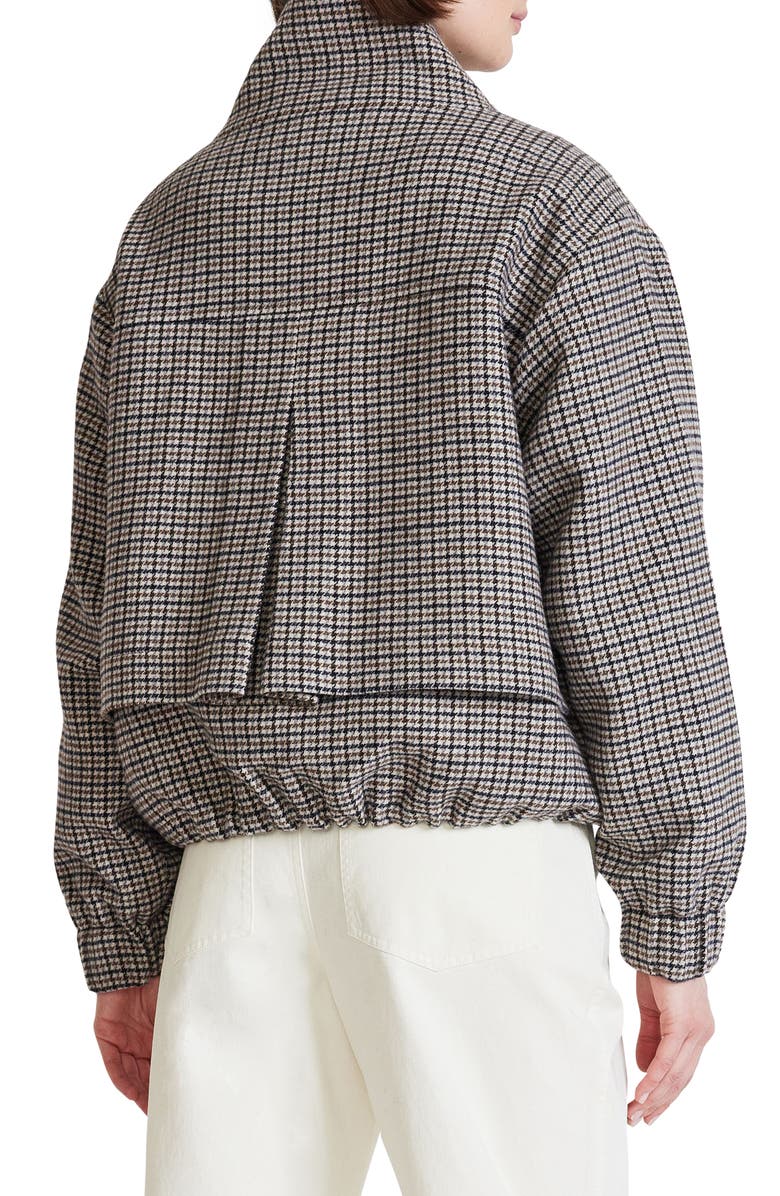 Apiece Apart Selva Houndstooth Wool Blend Bomber Jacket, Alternate, color, 